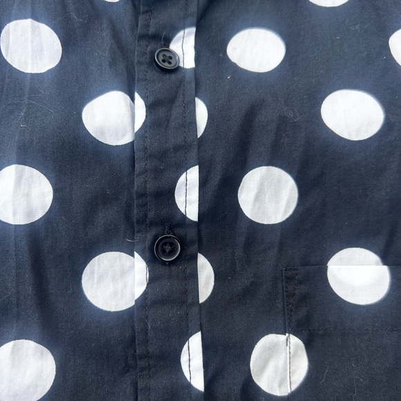 Pre-Loved Vintage Inspired Polka Dot Black & White Button Down Blouse - Picture 5 of 7